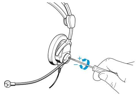 SENNHEISER HMD 46 Air Traffic Control Headset - Adjusting the microphone sensitivity