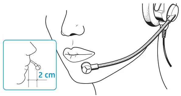 SENNHEISER HMD 46 Air Traffic Control Headset - Positioning the microphone