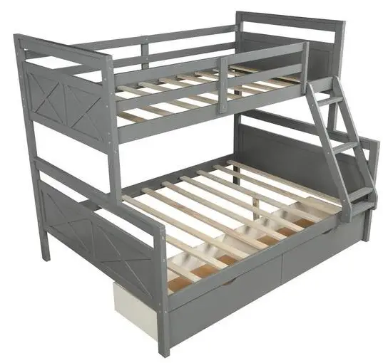 JASMODER SM000208AAE 55.9 in. W Gray Full Frame Platform Bed