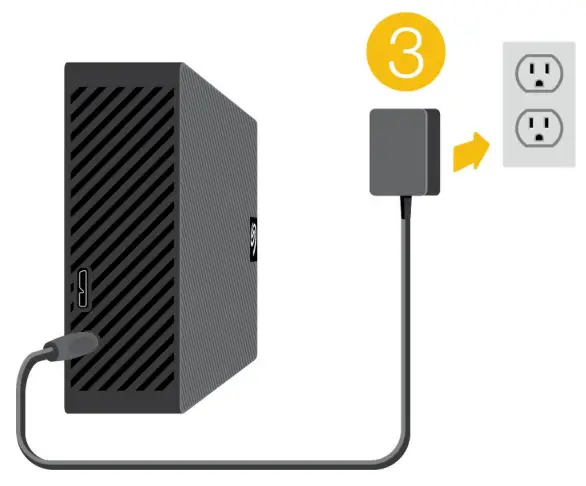 SEAGATE STLH500400 Expansion Desktop - Connect power 2