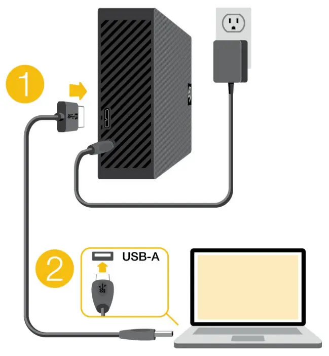 SEAGATE STLH500400 Expansion Desktop - Connect power 3
