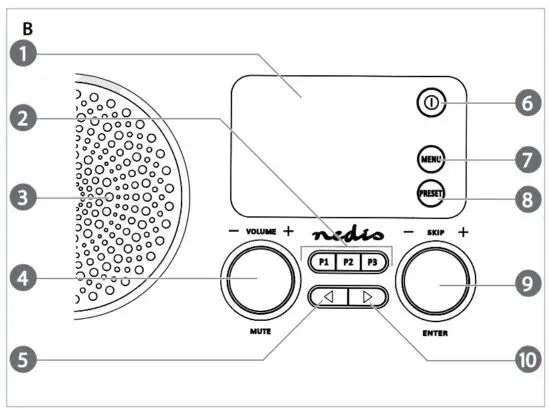 nedis RDIN2000WT Internet Radio - FIG 1