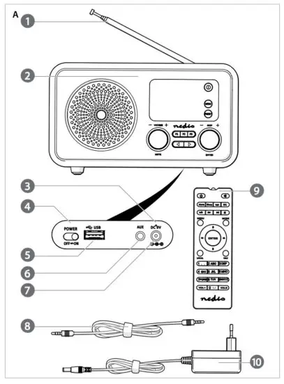 nedis RDIN2000WT Internet Radio - FIG