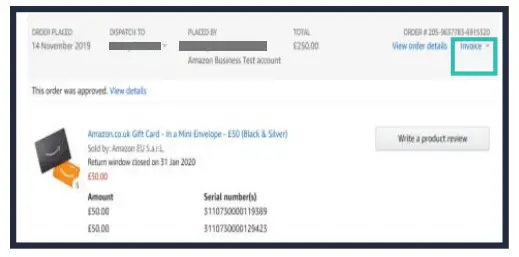 amazon basics How to download invoices in Amazon Business - fig 11
