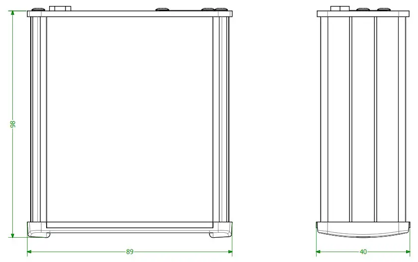 outline NG01 Noise Generator - OVERALL DIMENSIONS 1