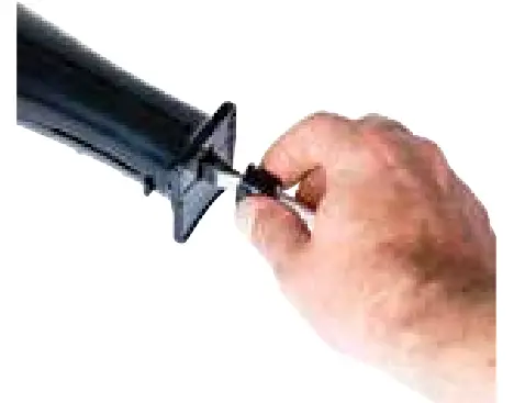 Insert the blade shafts into the slots