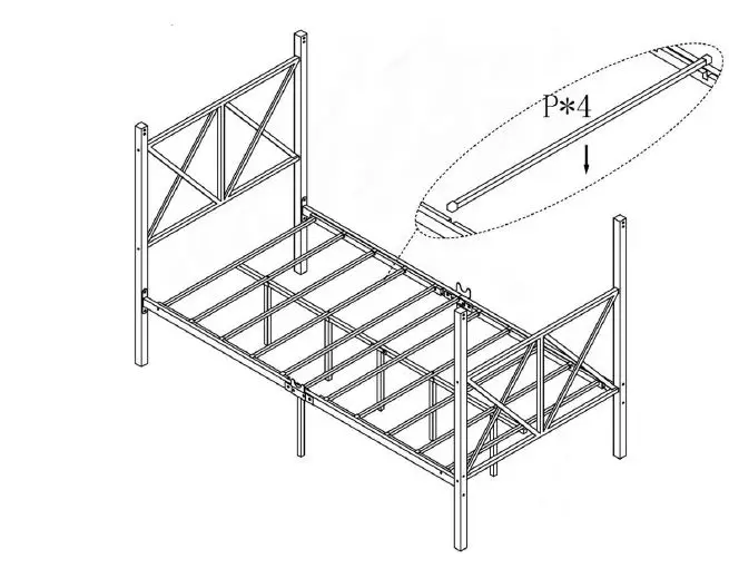 THE HOME DEPOT 747F 55 in. W Black Metal Canopy Bed Frame Full Size Platform Bed 11