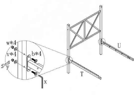 THE HOME DEPOT 747F 55 in. W Black Metal Canopy Bed Frame Full Size Platform Bed 3
