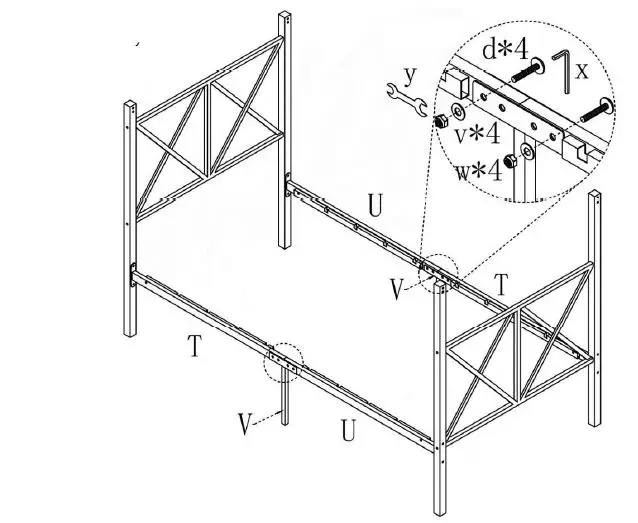 THE HOME DEPOT 747F 55 in. W Black Metal Canopy Bed Frame Full Size Platform Bed 5