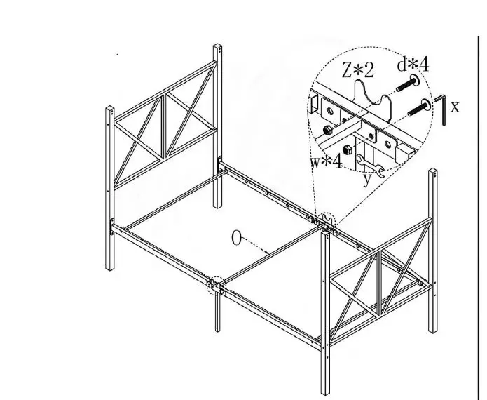 THE HOME DEPOT 747F 55 in. W Black Metal Canopy Bed Frame Full Size Platform Bed 7