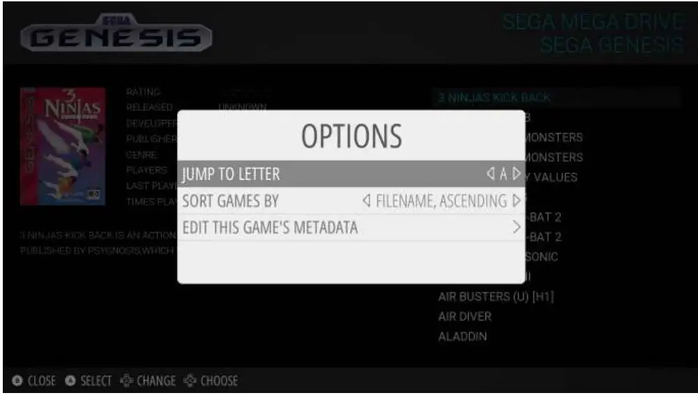 skg retrogaming SKG Retrobox Instruction Manual - Options Screen