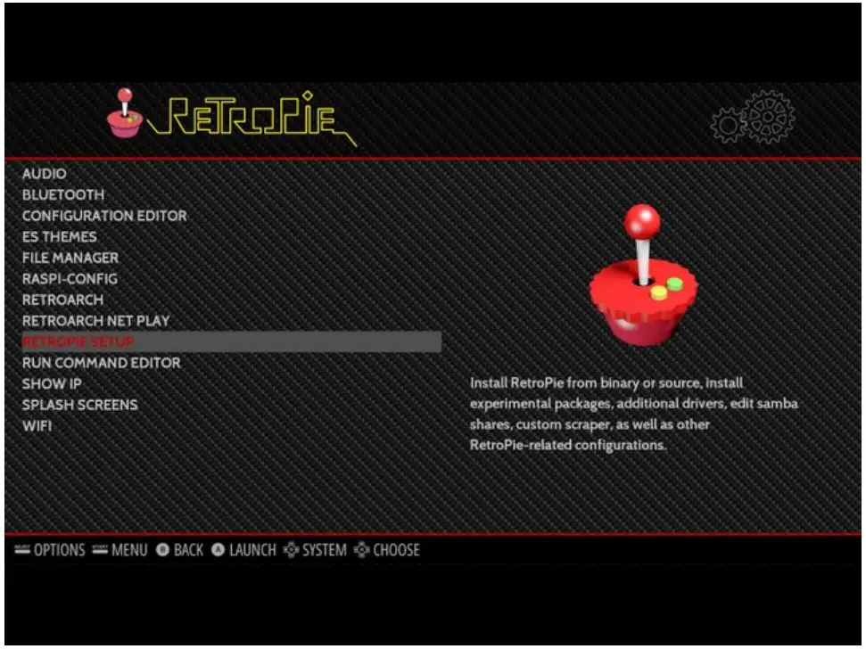 skg retrogaming SKG Retrobox Instruction Manual - Retropie Configuration Screen