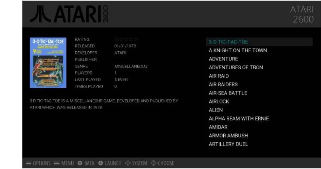 skg retrogaming SKG Retrobox Instruction Manual - System Screen