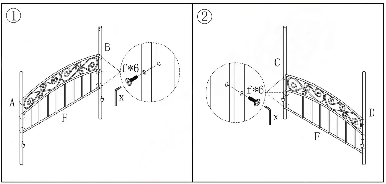 Kahomvis-715F-Black-Full-Size-Metal-Noise-Free-Canopy-Bed-Frame-FIG2