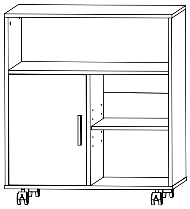 DEVAISE ADYJ002 Black Accent Storage Cabinets -