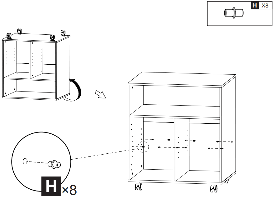 DEVAISE ADYJ002 Black Accent Storage Cabinets - 17