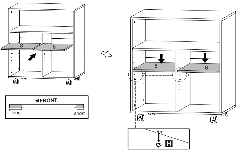 DEVAISE ADYJ002 Black Accent Storage Cabinets - 18