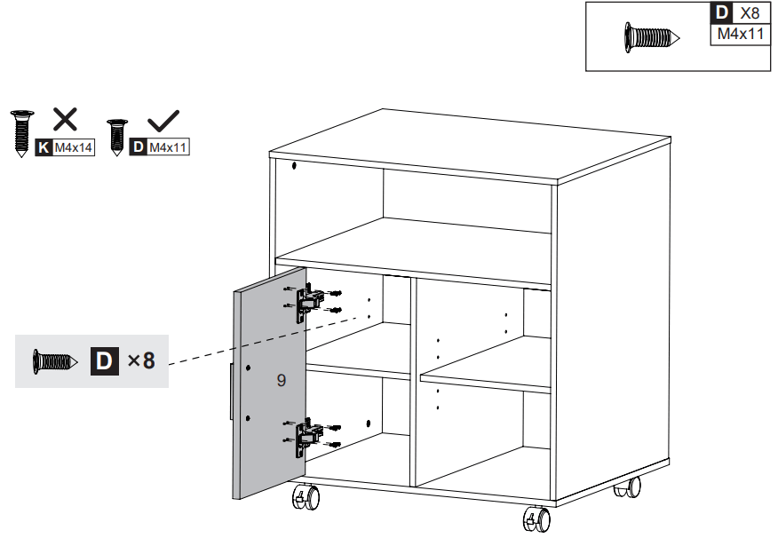 DEVAISE ADYJ002 Black Accent Storage Cabinets - 20