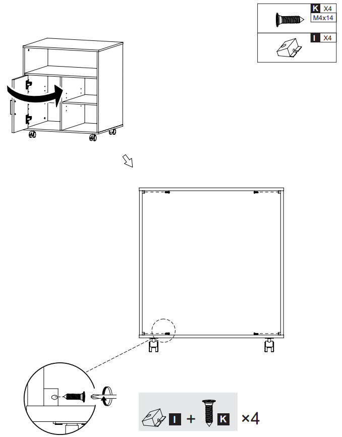 DEVAISE ADYJ002 Black Accent Storage Cabinets - 22