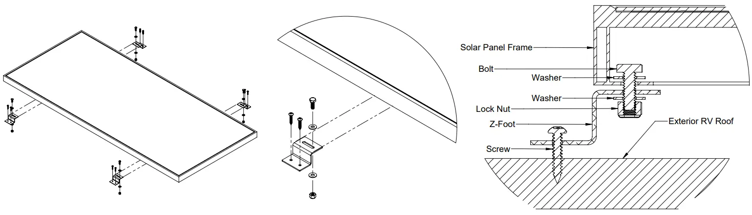 DOMETIC GP ECLIPSE 190 Eclipse 190 W 30A MPPT Controller Solar Kit - SOLAR PANEL INSTALLATION