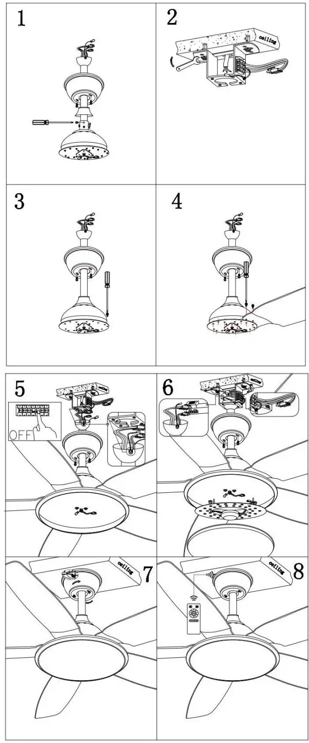 QAZQA 102706 Modern Vifte Ceiling Fan - Parts 2