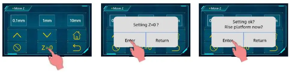 ANYCUBIC Photon M3 Max Exceptionally Large Resin Printer User Manual - Click Z0 to save the zero position