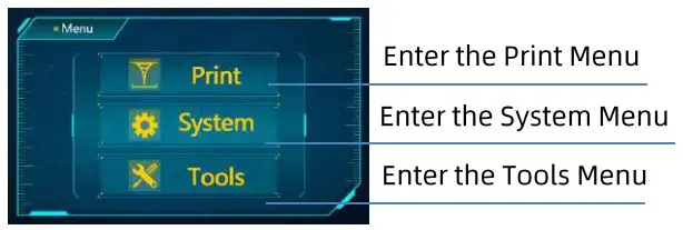 ANYCUBIC Photon M3 Max Exceptionally Large Resin Printer User Manual - Home Menu