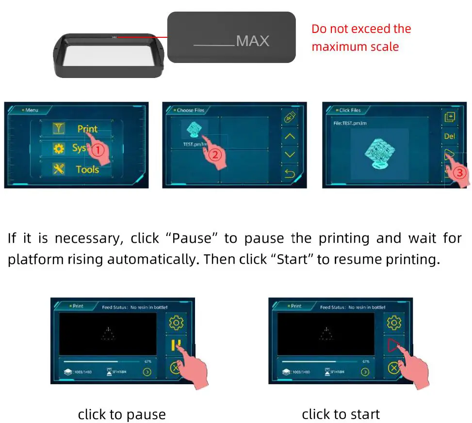 ANYCUBIC Photon M3 Max Exceptionally Large Resin Printer User Manual - Print