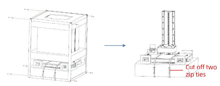 ANYCUBIC Photon M3 Max Exceptionally Large Resin Printer User Manual - Unpack and remove the protective metal frame