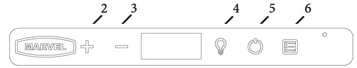 Marvel MPRF424 24 in Professional Built in Refrigerator Freezer - BUTTON LAYOUT