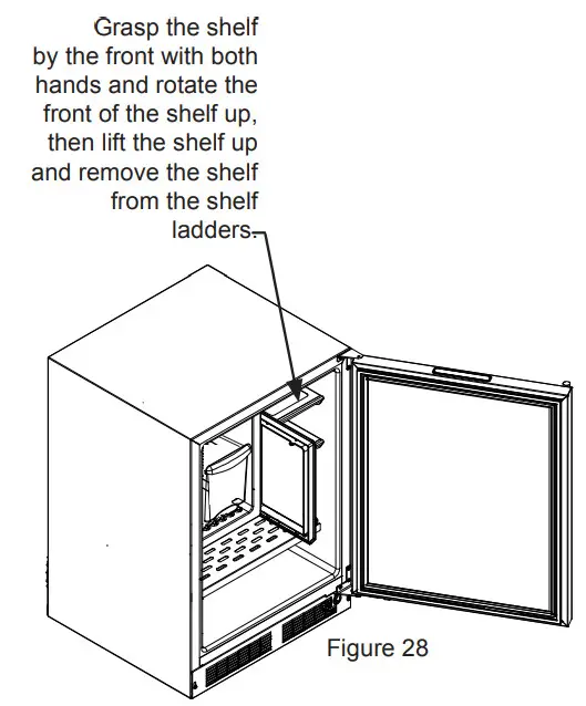 Marvel MPRF424 24 in Professional Built in Refrigerator Freezer - Grasp the shelf