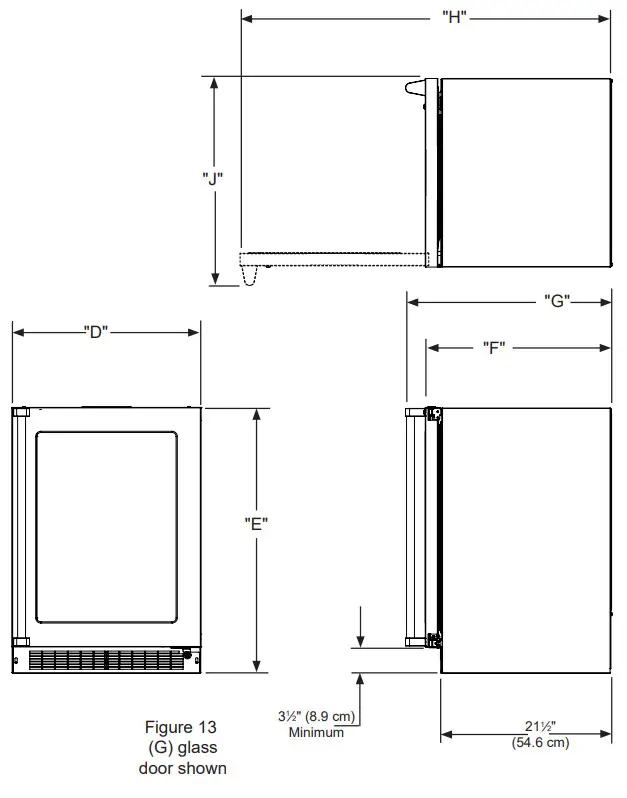Marvel MPRF424 24 in Professional Built in Refrigerator Freezer - PRODUCT