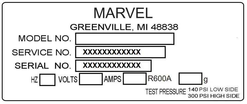 Marvel MPRF424 24 in Professional Built in Refrigerator Freezer - See figure below