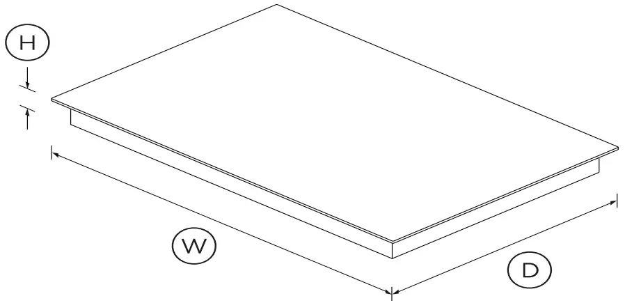 CI804CTB1 Induction Hob, 80cm, 4 Zones Dimensions