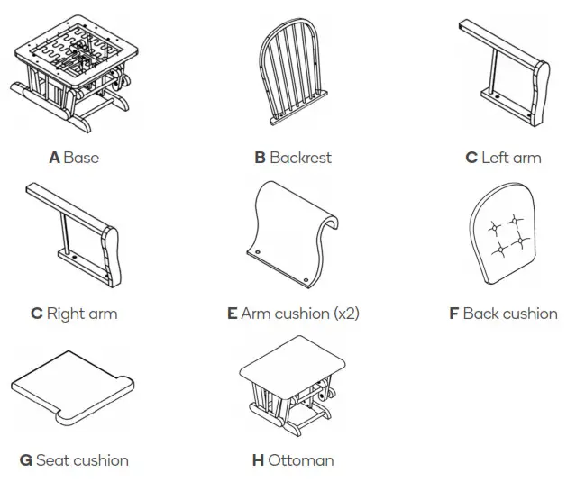 Kogan ROSY RECLINER ROCKER - COMPONENTS