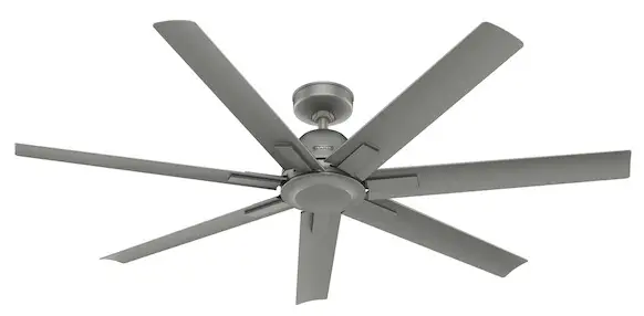 Hunter 51589 Downtown 60-in Matte Silver Indoor-Outdoor Ceiling Fan