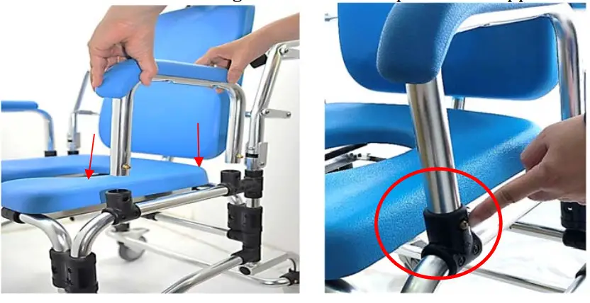 Platinum Health PHS1000 LAGUNA Reclining Shower and Toilet Chair -Step 5.