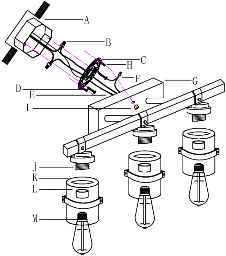 ExBrite LWSVL1307BX 24-in 3-Light Matte Black Industrial Vanity Light 03