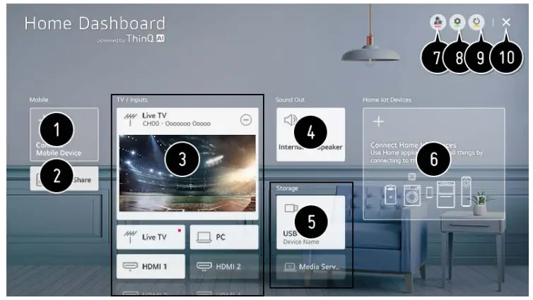 kogan KALED70UN8910SGA 8 Series 70 4K UHD HDR LED Smart TV -HOME DASHBOARD
