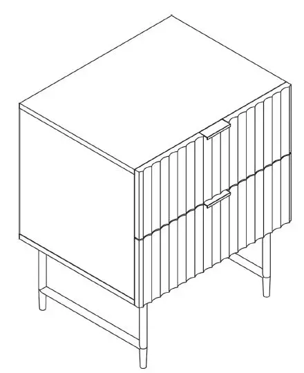 SHANGRI-LA SLNS2DREWA 2 Drawer Night Stand Edinburgh Collection-11