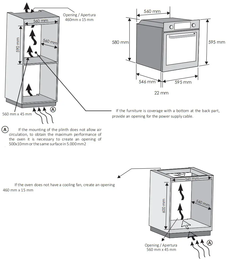 HOOVER 300 HOC3158IN Stainless steel Oven - INSTALLATION