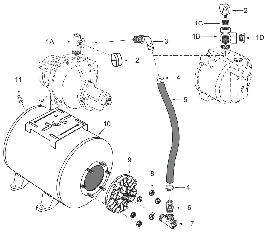 PENTAIR FP 934 Shallow Well and Convertible 12 HP Jet Pump Tank System - fig 17