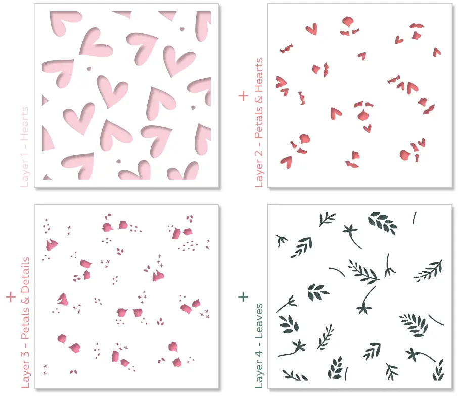 Honey Bee STAMPS Set of 4 Layering Background Stencils -