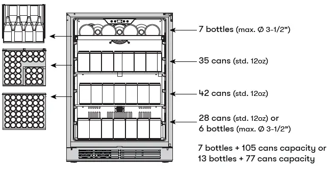 ZEPHYR-RB24C01AG-24-Inch-Stainless-Frame-Single-Zone-Beverage-Cooler-FIG-2