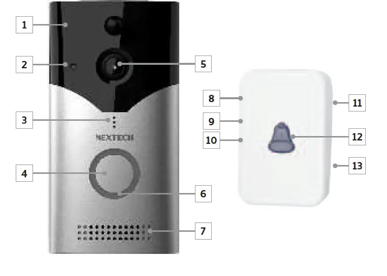 NEXTECH WQC3886 1080p Smart Wireless Doorbell + Chime (1)