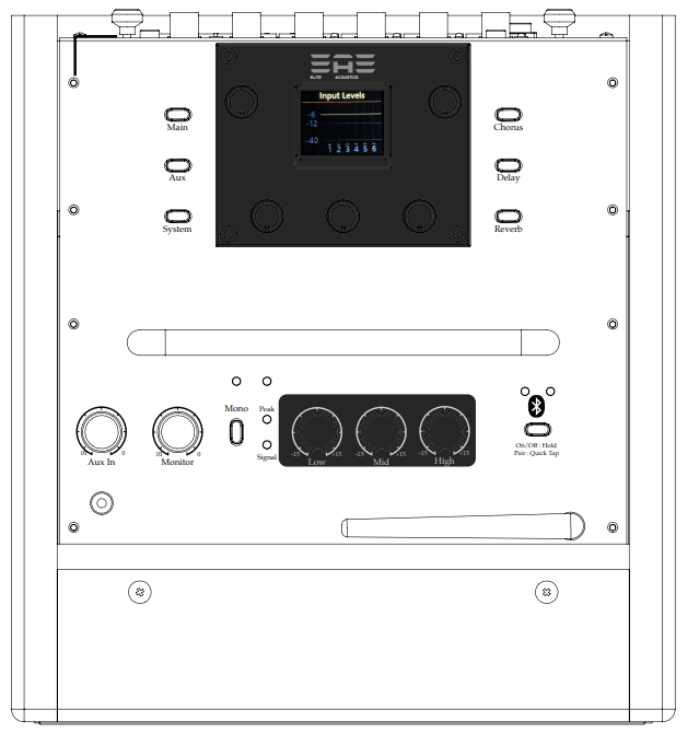 ELITE ACOUSTICS D6-8 MKII Acoustic Amplifier -Reference Diagram