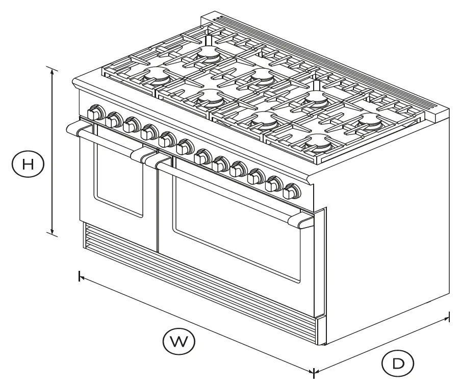 FISHER PAYKEL RGV2-488-L N 48 Inch 8 Burners LPG Gas Range 1