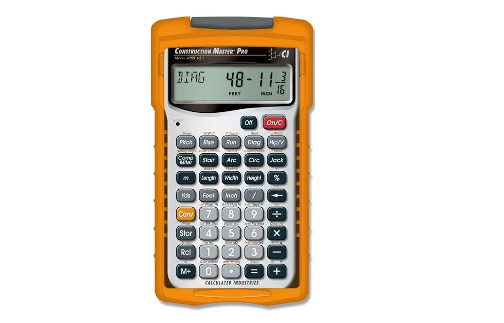 Construction Master Pro Calculator 4060/ 4030/ 44060/ 44065/ 4075 User's Guide