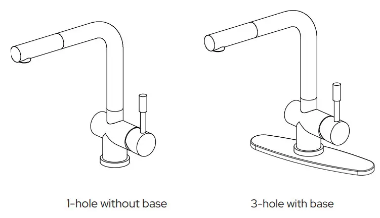 LULANI KA-240-30 Single Handle Pull-Out Kitchen Faucet - Step 1