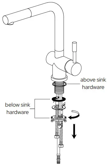 LULANI KA-240-30 Single Handle Pull-Out Kitchen Faucet -Step 2